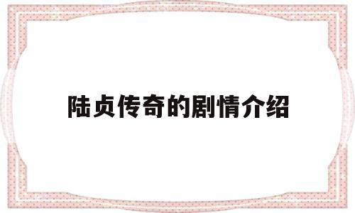 陆贞传奇的剧情介绍(陆贞传奇大概剧情介绍)
