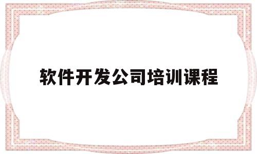 软件开发公司培训课程(软件开发业务培训)