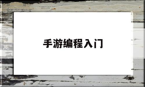 手游编程入门(手游编程入门100个动作)