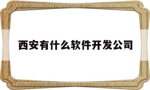 西安有什么软件开发公司(西安有什么软件开发公司吗)