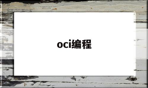 oci编程(oci编程怎么设置预处理查询)