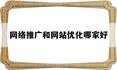 网络推广和网站优化哪家好(网站推广和网络推广)