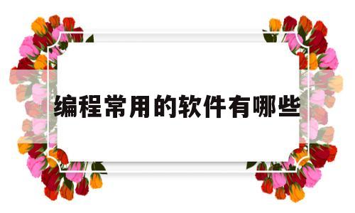 编程常用的软件有哪些(编程都用哪些软件)