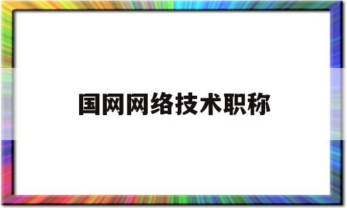 国网网络技术职称(国网网络技术职称评定)