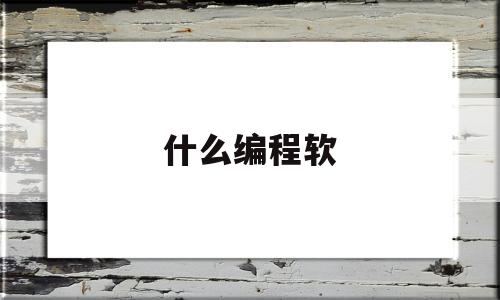 什么编程软(什么编程软件最好)