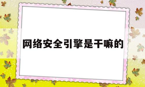 网络安全引擎是干嘛的(网络安全搜索引擎)