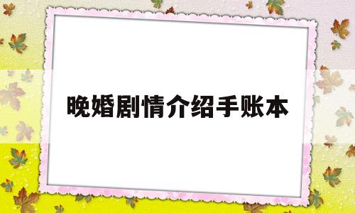 晚婚剧情介绍手账本(蛮好的人生分集剧情介绍)