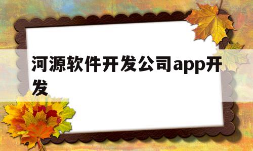 河源软件开发公司app开发(河源软件开发公司app开发项目)