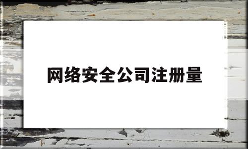 网络安全公司注册量(网络安全公司经营范围)