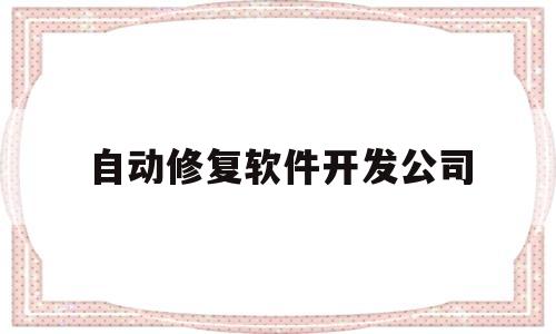 自动修复软件开发公司(自动修复程序启动)