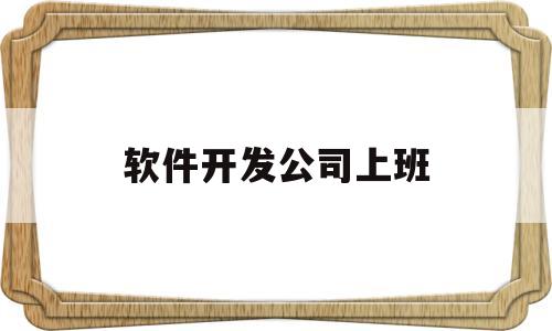 软件开发公司上班(软件开发工资高不高)