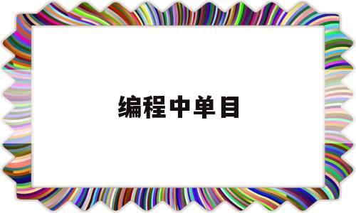 编程中单目(单目运算有哪些)