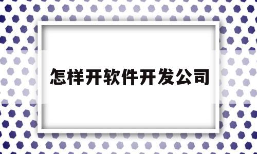 怎样开软件开发公司(怎么开一家软件公司)