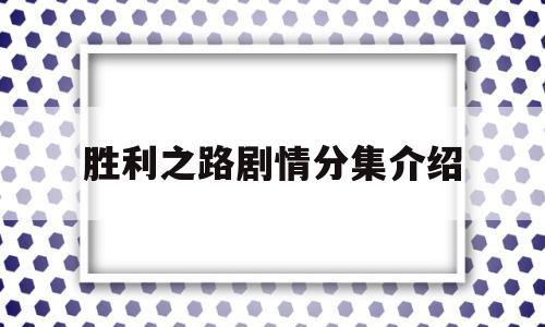 胜利之路剧情分集介绍(胜利之路演员表全部)