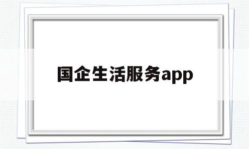 国企生活服务app(国企服务民生)